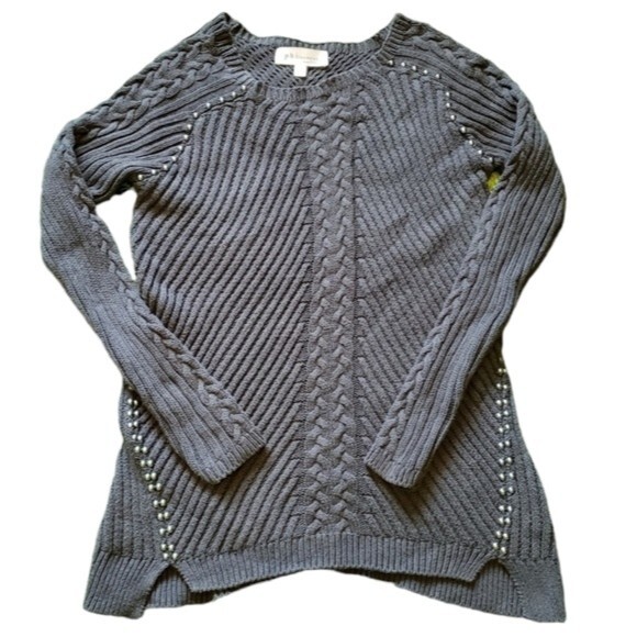 Philosophy Sweaters - Philosophy Dark Brown Studded Sweater - M
